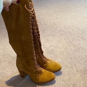 Matisse Brown Suede Lace-Up Boots